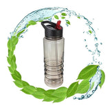 800ML Ribbed Cycling Water Bottle with Straw