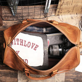 The Edler Retro Cowhide Shoulder Duffel Travel Bag by Wolph