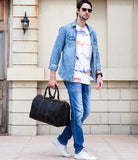 Otto Vintage-style Leather Weekender Duffel Bag by Wolph