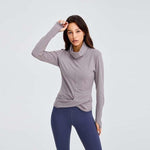 J-01 Long Sleeve Turtle-Neck Workout Gym Wear for Women by Wolph